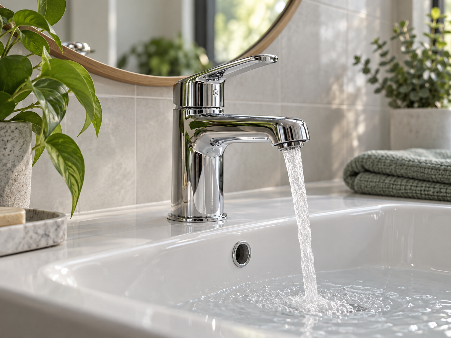 Robinet de salle de bain et lavabo
